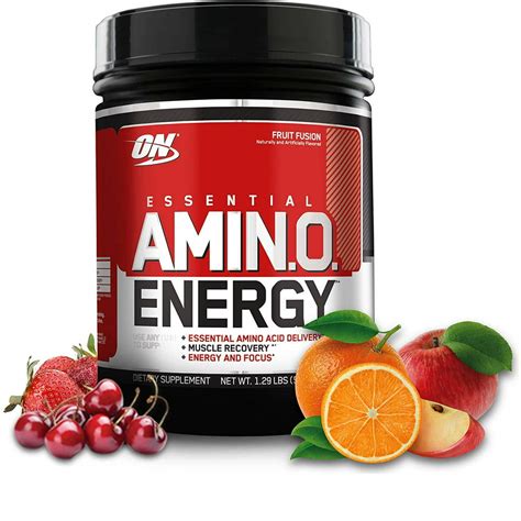 Optimum Nutrition Amino Energy Pre Workout + Essential Amino Acids Powder, Fruit Fusion, 65 ...