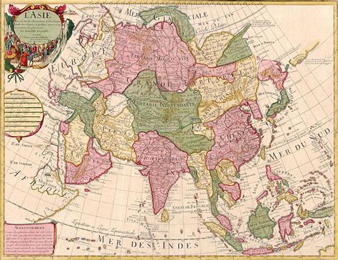 1700 French Map Of Asian Continent Photograph by Everett - Pixels