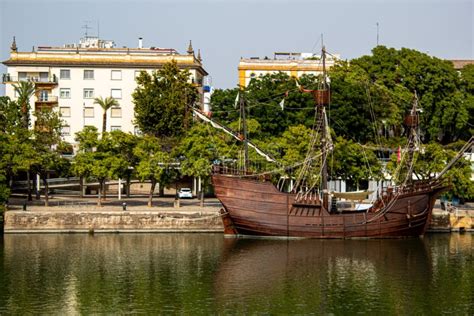 Nao Victoria Ship in Seville Torre Del Oro Editorial Photo - Image of famous, city: 262352906