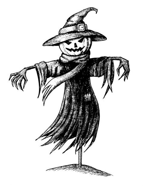 Halloween scarecrow drawing Premium Vect... | Premium Vector #Freepik # ...