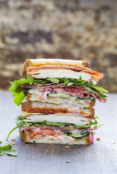 Turkey, Swiss and Salami Sandwich with Sriracha Mayo and Quick Pickled Onions Recipe | The Feedfeed