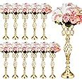 Amazon.com: Tatuo 12 Pcs 24 Inch Gold Wedding Centerpiece Vases for Table Crystal Flower Trumpet ...