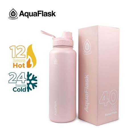 Aquaflask (18oz/22oz/32oz/40oz) Wide Mouth with Spout Lid Vacuum Insulated Drinking Water Aqua ...