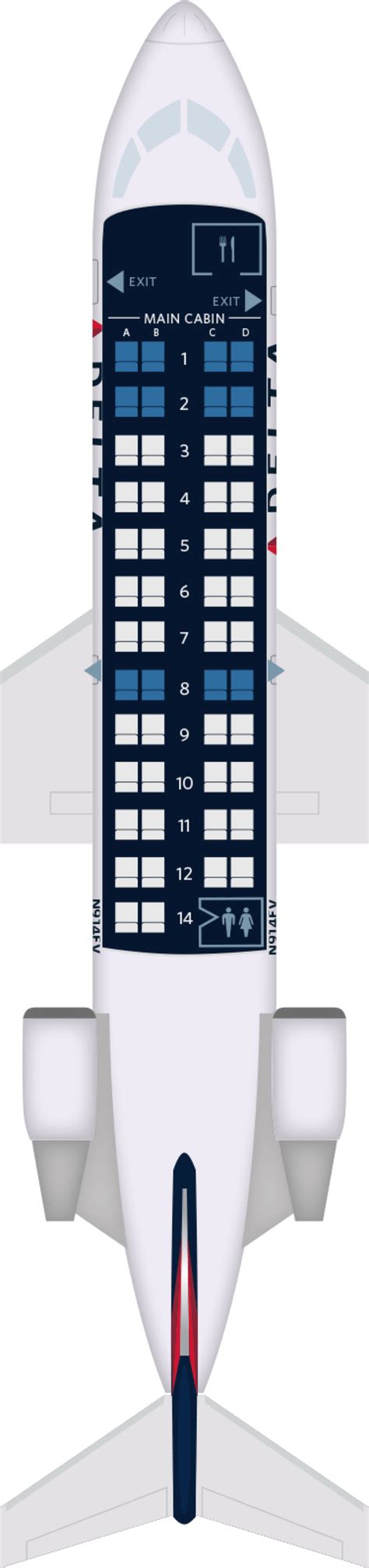 Bombardier CRJ-200 Seat Maps, Specs & Amenities | Delta Air Lines