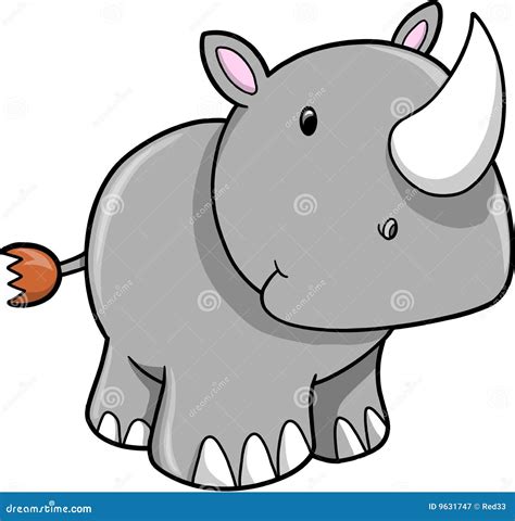 Cute Safari Rhino Vector Illustration Royalty Free Stock Photography - Image: 9631747