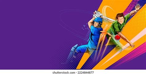 Vector Illustration Cricket Player Creative Poster Stock Vector ...