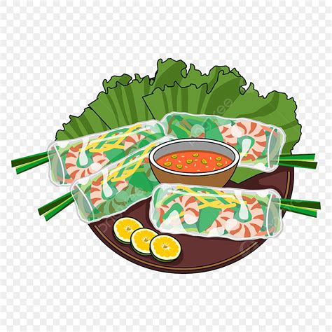 Vietnamese Roll Vector Design Images, Refreshing Vietnamese Spring ...