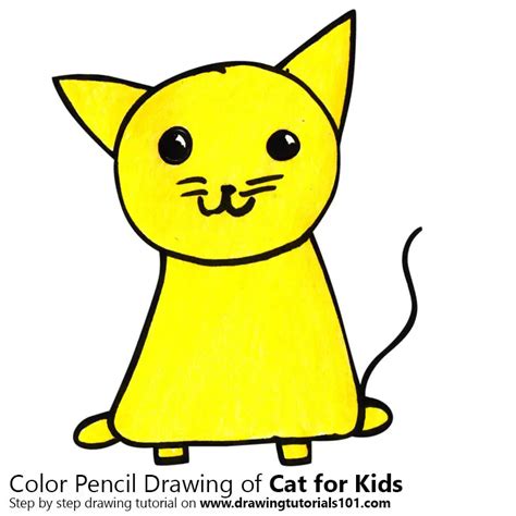 How to Draw a Cat for Kids (Animals for Kids) Step by Step | DrawingTutorials101.com