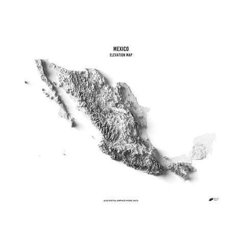 Mexico Elevation Map - Muir Way