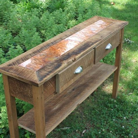 Rustic Wood Sofa Table for Entryway