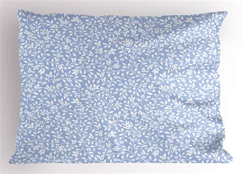 Blue and White Pillow Sham Ditsy Revival Style with Rural Countryside ...