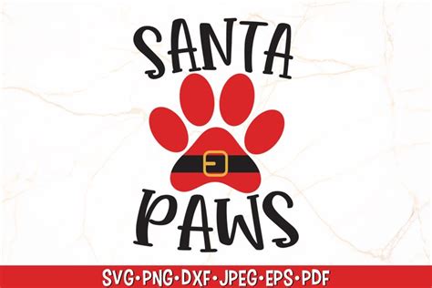 Santa Paws SVG | Dog Christmas SVG