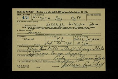 Goff Family History: Wilburn Ray Goff - WWII and WWI