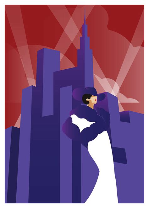 Purple Lady City Skyline Digital Art by Roland Buechler - Pixels