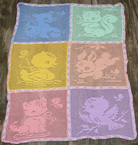 Filet Crochet Carriage or Crib Cover - Baby Animals - CROCHET | Baby ...