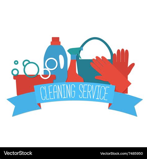 Flat design logo for cleaning service Royalty Free Vector