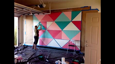 How to Paint a Giant Geometric Feature Wall / Mural - YouTube