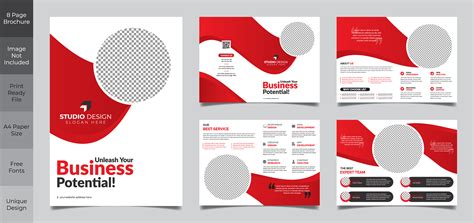 8 Page Simple Clean Business Brochure Template 967296 Vector Art at ...