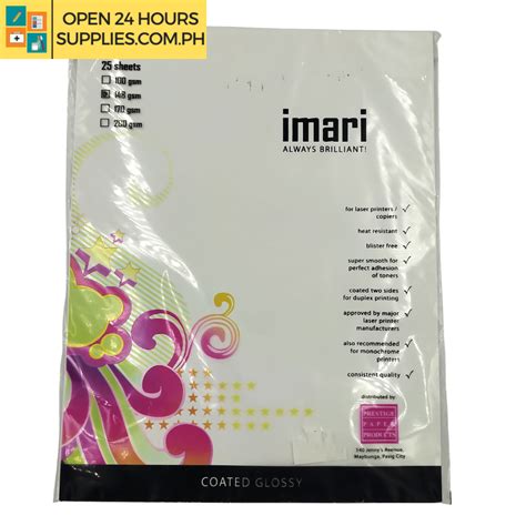 Imari Coated Glossy 8.5 x 11 148 GSM 25 Sheets - Supplies 24/7 Delivery