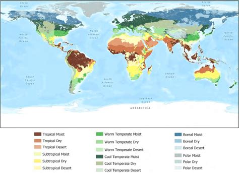 World Climate Regions (18 classes) produced as a geospatial integration ...