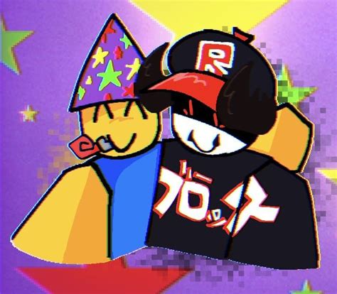 a cartoon character wearing a party hat and holding onto another character's head with stars in ...