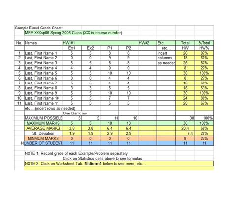 30 Free Gradebook Templates - TemplateArchive