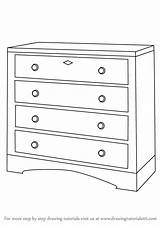 How To Draw A Chest Of Drawers Furniture Step By  sketch template