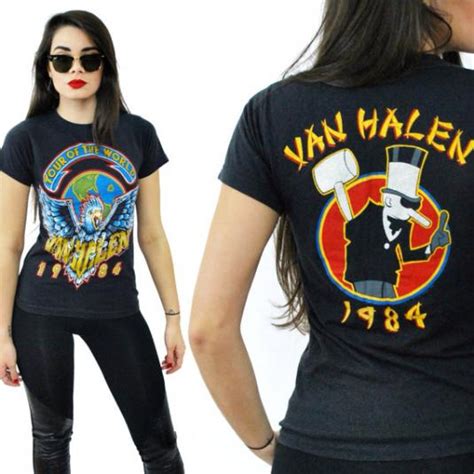 Vintage 80s VAN HALEN 1984 Tour Of The World T Shirt