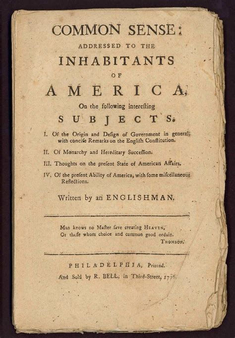 Common Sense - Thomas Paine | Common sense thomas paine, Pamphlet design, Today in history