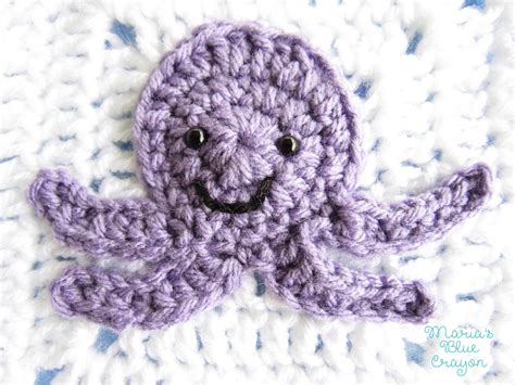 Crochet Octopus Applique and Granny Square Free Crochet Pattern - Ocean Themed Blanket - Maria's ...