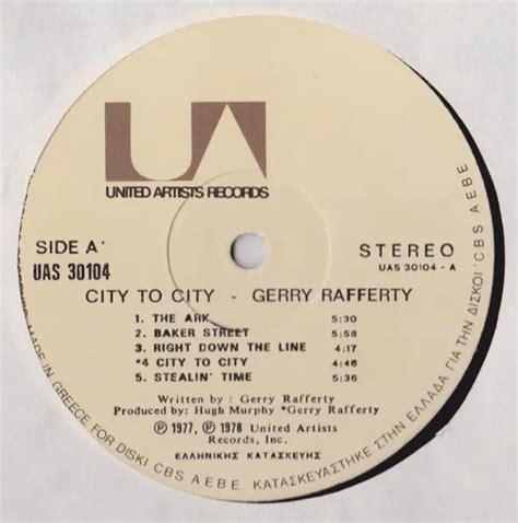 Gerry Rafferty City to city (Vinyl Records, LP, CD) on CDandLP