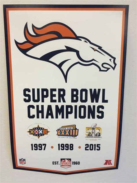 Denver Broncos Super Bowl 50 Championship Banner Style Poster Manning ...