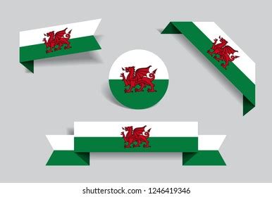 Welsh Flag Stickers Labels Set Vector Stock Vector (Royalty Free ...