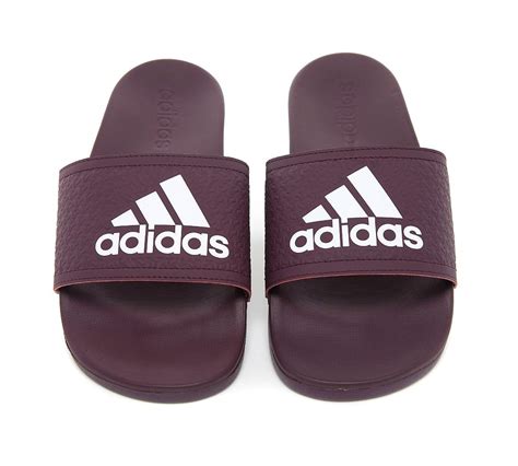 adidas Originals Womens Adilette Cloudfoam Slides | Maroon | Footasylum