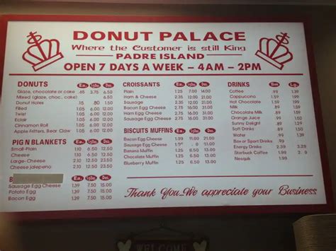 The Donut Palace Menu, Menu for The Donut Palace, Corpus Christi, Corpus Christi - Urbanspoon/Zomato