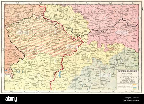 CZECHOSLOVAKIA HISTORICAL BORDERS: 1914 10C Ottoman 12C Ferdinand I &c, 1920 map Stock Photo - Alamy