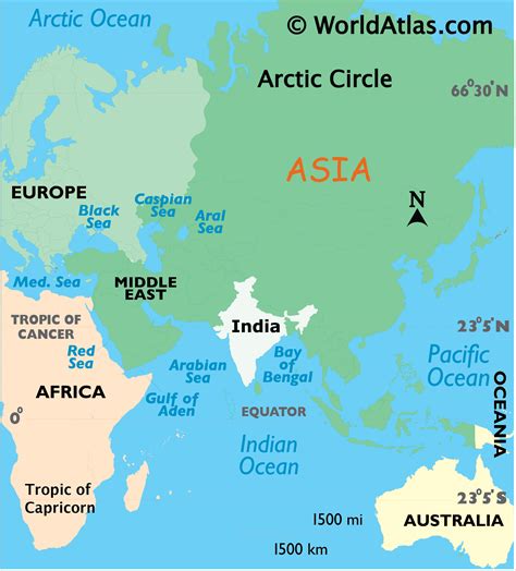 India Latitude, Longitude, Absolute and Relative Locations - World Atlas