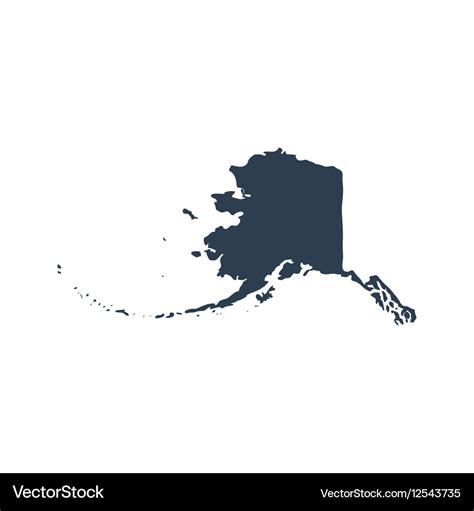 Map of the US state Alaska Royalty Free Vector Image