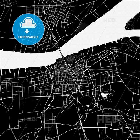 Jiangyin, China PDF map in 2022 | Map vector, Black and white ...