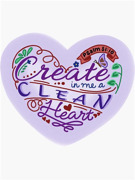 "Create In Me A Clean Heart" Sticker for Sale by ApacheSpirit | Redbubble