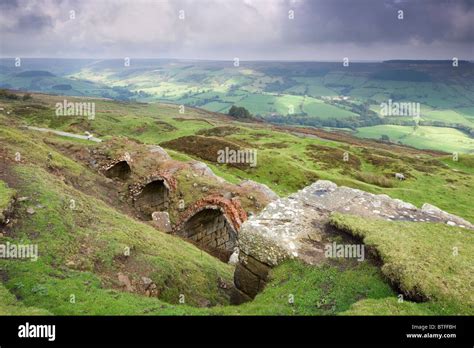 Iron Ore mining ruins at Banktop close to the village of Rosedale in The North York Moors ...