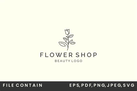 Flower Shop with Line Art Style Logo Graphic by SD22 · Creative Fabrica