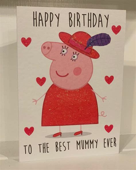 Mummy birthday card mummy pig Peppa pig | Etsy