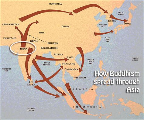 The Spread of Buddhism (Illustration) - World History Encyclopedia