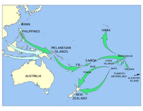 Polynesian migration in Oceania - Full size