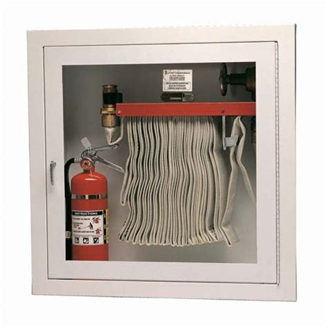 Cabinet for Rack with 100 Ft Fire Hose and Extinguisher [32 H x 32 W inches] - Larsen's Mfg.