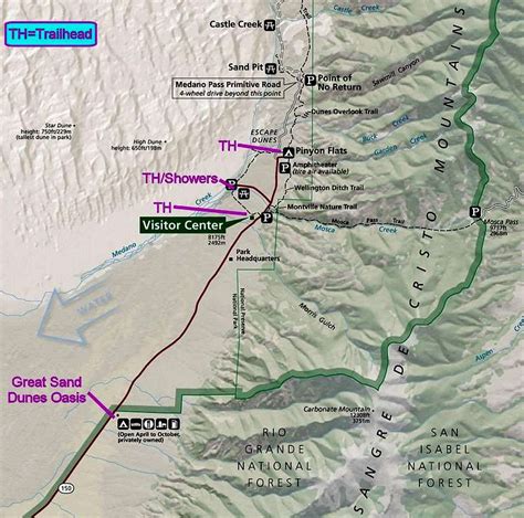 Great Sand Dunes National Park and Preserve NPS Map (Annotated Extract) : Photos, Diagrams ...