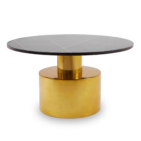 Rabia Coffee Table With Black Marble Top