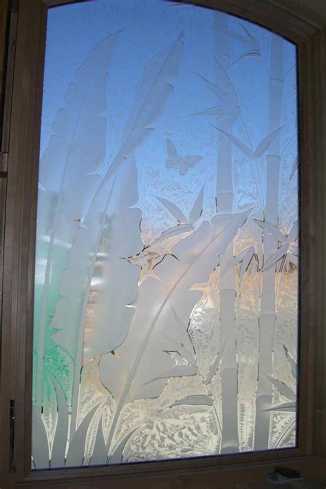 etched glass window - Sans Soucie Art Glass