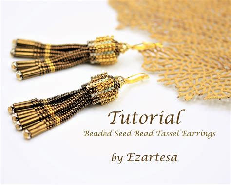 Beaded Tassel Earrings Tutorial Beaded Seed Bead Tassel